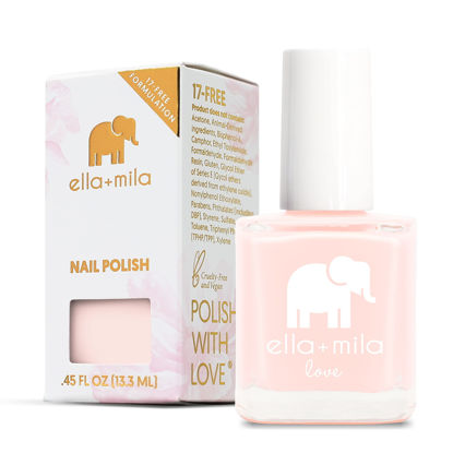 Picture of ella mila Professional Nail Polish - Quick Dry Nail Polish - Long-Lasting & Chip Resistant Formula (Love Collection - Barely Pink - 0.45 fl oz)