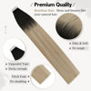 Picture of Moresoo Tape in Hair Extensions Blonde Hair Extensions Human Hair #1B Off Black Mixed #18 with #60 Blonde Seamless Tape on Real Hair 22 Inch Adhesive Tape ins 50g/20pcs