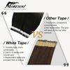 Picture of Moresoo Tape in Hair Extensions Blonde Hair Extensions Human Hair #1B Off Black Mixed #18 with #60 Blonde Seamless Tape on Real Hair 22 Inch Adhesive Tape ins 50g/20pcs