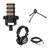 Picture of Rode PodMic Dynamic Podcasting Microphone with Desktop Microphone Stand, Multi-Use Studio Grade Headphones, XLR Cable, and StreamEye Polishing Cloth