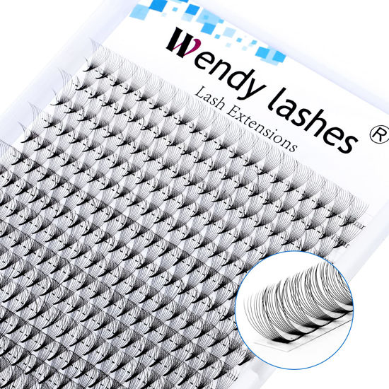 Picture of Volume Eyelash Extensions Premade Fans 5D/6D/8D/10D C/D Curl 16 Rows 13-20mm Mixed Ponited Base Preamde Lash Fans Volume Lash Extensions Supplies (10D-0.07-D, 13-20mm Mixed Tray)