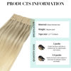 Picture of DOORES Hair Extensions Tape in Balayage Ash Blonde to Golden Blonde and Platinum Blonde 24 Inch 50g 20pcs Tape in Human Hair Extensions Real Hair Extensions