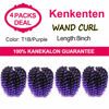 Picture of 8 Inch 22 Strands 4 Packs Jumpy Wand Curls Crochet Hair Jamaican Bounce Crochet Hair Curly Crochet Braids Curly Crochet Hair Crochet Braiding Hair (8 Inch 4 Packs, T1B-Purple)