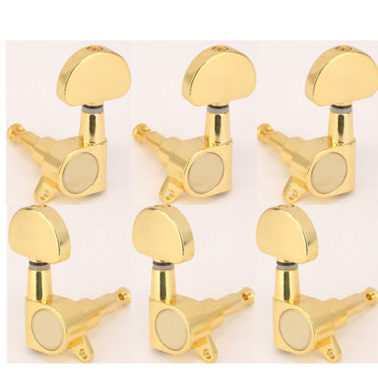 Picture of Musiclily 3+3 Half Moon Button Guitar Sealed Tuners Tuning Key Pegs Machine Head Set, Gold