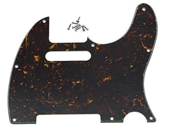 Picture of KAISH 8 Hole Tele Guitar Pickguard Scratch Plate fits USA/Mexican Fender Telecaster Dark Tortoise