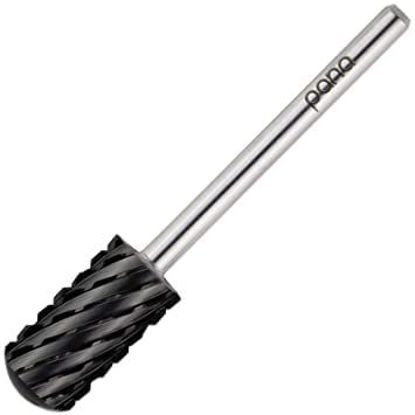 Picture of PANA Smooth Top Large Barrel 3/32" Shank Size - (DLC Black, 3X Coarse Grit) - Fast remove Acrylic or Hard Gel Nail Drill Bit for Manicure Pedicure Salon Professional or Beginner