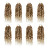 Picture of Passion Twist Hair - 8 Packs 8 Inch Passion Twist Crochet Hair For Black Women, Crochet Pretwisted Curly Hair Passion Twists Synthetic Braiding Hair Extensions(8 Inch 8 Packs, T27/613)