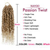 Picture of Passion Twist Hair - 8 Packs 8 Inch Passion Twist Crochet Hair For Black Women, Crochet Pretwisted Curly Hair Passion Twists Synthetic Braiding Hair Extensions(8 Inch 8 Packs, T27/613)