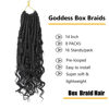 Picture of LMZIM 14 Inch Goddess Box Braids Crochet Hair Bohomian Crochet Box Braids Curly Ends 8 Pack 3X Crochet Braids Synthetic Braiding Hair Extension Black (14inch, #1)