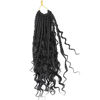 Picture of LMZIM 14 Inch Goddess Box Braids Crochet Hair Bohomian Crochet Box Braids Curly Ends 8 Pack 3X Crochet Braids Synthetic Braiding Hair Extension Black (14inch, #1)