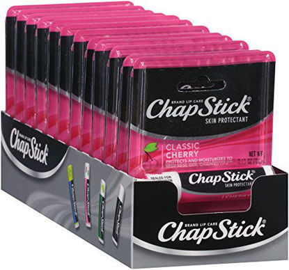 Picture of ChapStick Classic (24 Blister Packs of 1 Stick, 24 Total Sticks, Cherry Flavor) Skin Protectant Flavored Lip Balm Tube, 0.15 Ounce Each,24 Count (Pack of 1)