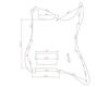 Picture of KAISH 11 Hole ST/Strat Style One Humbucker Guitar Pickguard Scratch Plate for Delonge Stratocaster/Strat Aged White 3 Ply