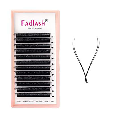 Picture of Lash Extension Supplies Y D Curl Lash Extensions Mixed Tray Premade Fans Eyelash Extensions YY Easy Fan Volume Lashes Faux Mink Cluster Lash Extensions (YY-0.05-D, 8-14mm Mix)