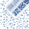 Picture of AD Beads 4300 Pieces Flat Back Nail Art Rhinestones Round Beads 6 Sizes (2-6.5mm) with Storage Organizer Box,Rhinestones Picking Pen for Nail Art Phone Decorations Crafts DIY (Light Blue)