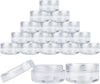 Picture of 50 Empty 5 Grams Acrylic Clear Round Jars - BPA Free Containers for Cosmetic, Lotion, Cream, Makeup, Bead, Eye shadow, Rhinestone, Samples, Pot, Small Accessories 5g/5ml (Clear Lid)