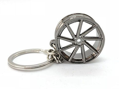 Picture of Silver Vossen Wheel Replica Keychain Automotive Part Car Gift Key Chain Ring