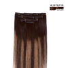 Picture of 14" Clip in Hair Extensions Remy Human Hair Brown Balayage for Women - Silky Straight 100% Real Human Hair 50grams 4pieces #2T(6P2) Color