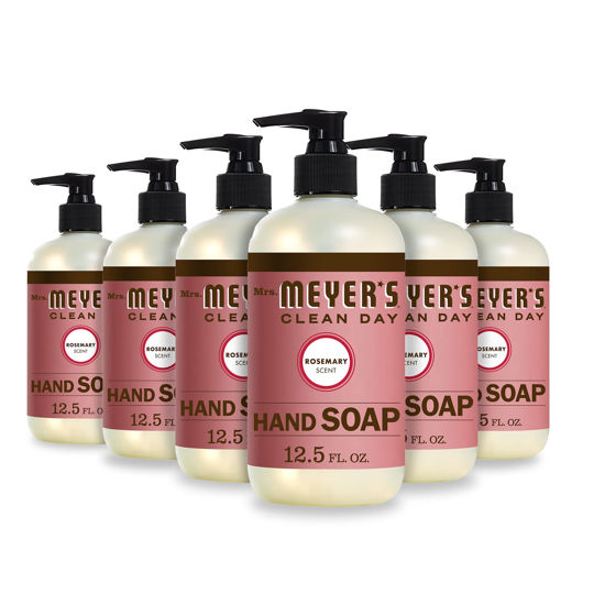 Picture of Mrs. Meyer's Hand Soap, Made with Essential Oils, Biodegradable Formula, Rosemary, 12.5 fl. oz - Pack of 6