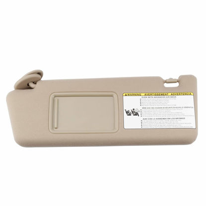 Picture of Dasbecan Left Driver Side Sun Visor Compatible with Toyota Tacoma 2005 2006 2007 2008 2009 2010 2011 2012 Visor Assembly Without Light 74320-04181-E1 Beige