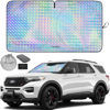 Picture of Autoamerics 1-Piece Windshield Sun Shade - Holographic Foldable Car Front Window Sunshade for Most Cars SUV Truck - Heat Blocker Visor Protector Blocks Max UV Rays and Keeps Your Vehicle Cool - Medium