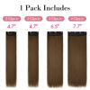 Picture of REECHO Brown Hair Extensions, 4PCS Clip in Hair Extensions, 24" Thick Long Straight Hairpieces for Women, Chocolate Brown