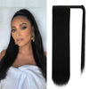 Picture of BARSDAR 20 Inch Ponytail Extension Long Straight Wrap Around Clip in Synthetic Fiber Hair for Women -Black