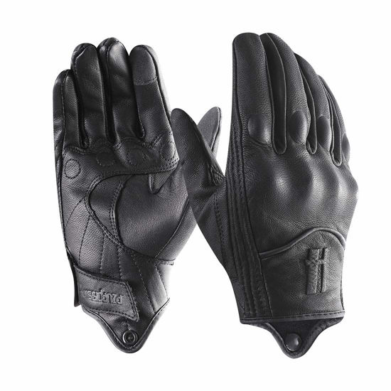 Mens black leather sales touchscreen gloves