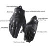 Picture of Harssidanzar Motorcycle Gloves for Men,Leather Touch Screen Riding Driving Gloves GM028,Black,Size S