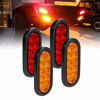 Picture of 2 Red + 2 Amber 6" Oval LED Trailer Tail Light Kit [DOT FMVSS 108] [Grommets & Plugs Included] [IP67 Waterproof] [Stop Turn Tail Park] Marine Trailer Brake Lights for Boat Trailer RV Truck