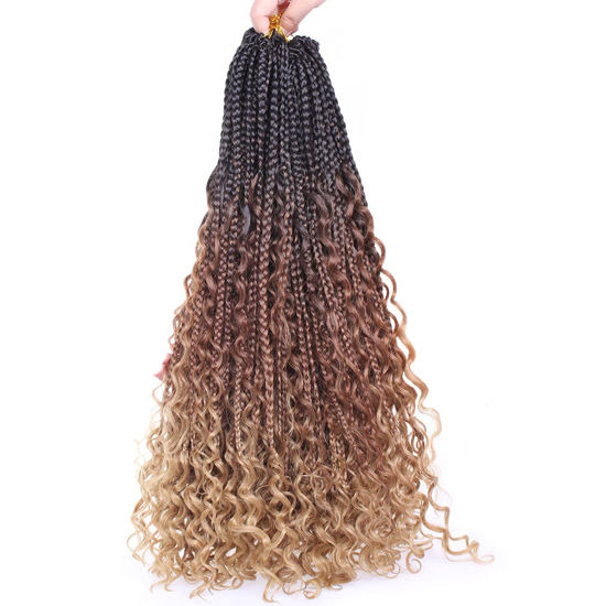 GetUSCart- Beverlee 24 Inch Boho Box Braids 8 Packs Goddess Box Braids  Crochet Hair Bohemian Hippie Braids Braiding Hair Box Braids with Curly  Ends Messy Pre-looped Synthetic Crochet Hair for Black Women 53#