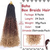 Picture of Beverlee 24 Inch Boho Box Braids 8 Packs Goddess Box Braids Crochet Hair Bohemian Hippie Braids Braiding Hair Box Braids with Curly Ends Messy Pre-looped Synthetic Crochet Hair for Black Women 53#