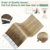 Picture of Full Shine Balayage Tape in Hair Extensions Human Hair #6/27/60 Hair Tape in Extensions Straight Tape in Ombre Hair Extensions Seamless PU Tape in Hair Balayage Invisible For Women 18inch 50g 20pcs