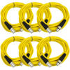 Picture of Seismic AudioSAXLX-25Yellow, 25-Feet Yellow XLR Male to XLR Female Microphone Cables, Balanced, Pack of 6