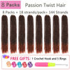 Picture of Ombre Passion Twist Hair T350# Copper Red 24 Inch 8 Packs Water Wave Crochet Hair For Black Women Curly Braiding Hair Long Spring Twist Hair Synthetic Hair Extension (24 Inch (Pack of 8), 1B/350)