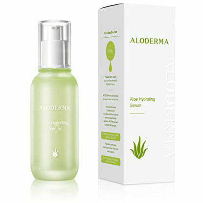 Picture of Aloderma Hydrating Serum Made with 76% Organic Aloe Vera Within 12 Hours of Harvest, All Natural Antioxidant Facial and Skin Serum, Non-irritating Moisturizer 1.7oz