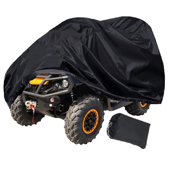 Picture of Indeed BUY ATV Cover Waterproof, 420D Heavy Duty Ripstop Material Black Protects 4 Wheeler From Snow Rain or Sun,102'' x44'' x 48''