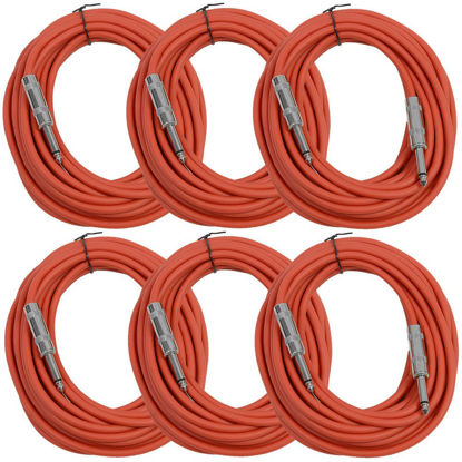 Picture of Seismic Audio SASTSX-25Red-6PK 25-Feet TS 1/4-Inch Guitar, Instrument, or Patch Cable, Red