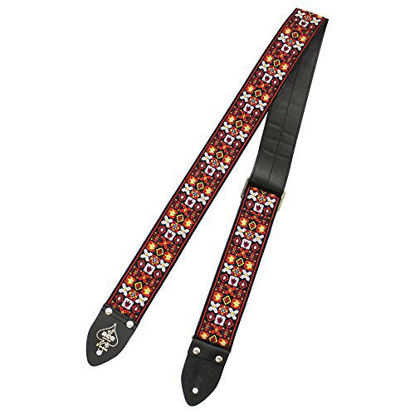 Picture of D?Andrea Ace Vintage Reissue Guitar Strap - X?s & O?s - Replica of Guitar Strap used by Jimi Hendrix at Woodstock in 1969