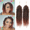 Picture of 2 Pack Pre-twisted Passion Twist Crochet Hair for Black Women 10 Inch Burgundy Crochet Passion Twist, Pre Looped Passion Twist Hair Curly Crochet Hair Bohemian Crochet Braids Hair Extensions T350