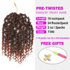 Picture of 2 Pack Pre-twisted Passion Twist Crochet Hair for Black Women 10 Inch Burgundy Crochet Passion Twist, Pre Looped Passion Twist Hair Curly Crochet Hair Bohemian Crochet Braids Hair Extensions T350