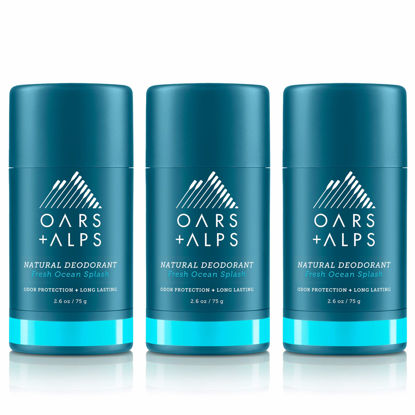 Picture of Oars + Alps Deodorant for Men and Women, Aluminum Free and Alcohol Free, Vegan and Gluten Free, Fresh Ocean Splash, 2.6 Oz Each, 3 Pack