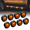 Picture of 8pc 3/4" Round Amber Trailer LED Marker Light [DOT FMVSS 108] [SAE P2PC] [Semi-Spherical Output] [IP67 Waterproof] [Bullet Style] Round Clearance Marker Lights for Trailer Truck