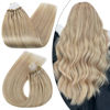 Picture of Micro Ring Remy Human Hair Extensions,Ugeat Micro Beads Hair Extensions Human Hair 24 Inch Micro Loop Human Hair Extensions Ash Blonde Highlight with Blonde Extensions #P18/613 50G/Pack