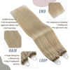 Picture of Micro Ring Remy Human Hair Extensions,Ugeat Micro Beads Hair Extensions Human Hair 24 Inch Micro Loop Human Hair Extensions Ash Blonde Highlight with Blonde Extensions #P18/613 50G/Pack