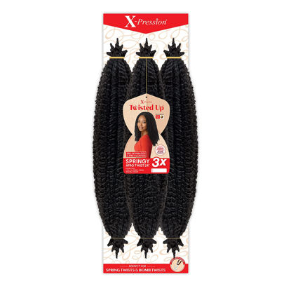 Picture of X-pression Braid Outre Crochet Braids X-Pression Twisted Up 3X Springy Afro Twist 24inch (1-pack, 350)