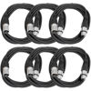 Picture of SEISMIC AUDIO - SAXLX-10 - 6 Pack of 10' Black XLR Male to XLR Female Patch Cables - Balanced - 10 Foot Patch Cords