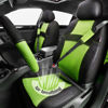 Picture of CAR PASS Rainbow Cool Universal Fit Two Front 3D Air Mesh Car Seat Cover with Steering Wheel & Blet Cover-Airbag Compatible (Front Seats only, Black-Extreme Green)