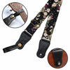 Picture of Nefelibata Guitar Strap,Japan Hot-Bronzing Cotton Acoustic Guitars Straps with Genuine Leather Ends for Electric Guitar,Bass & Ukulele. Include Straps Button,Guitar Picks and Strap Locks(Syringa)