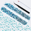 Picture of Rhinestones 2400 Pcs Flatback Rhinestones Round Crystal Nail Gems 6 Sizes (1.5-4.8 mm) Nail Jewels Glass Diamonds Stones Kit with Tweezers and Picking Pen, for Nail Art Craft Eye Makeup (Aquamarine)