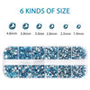 Picture of Rhinestones 2400 Pcs Flatback Rhinestones Round Crystal Nail Gems 6 Sizes (1.5-4.8 mm) Nail Jewels Glass Diamonds Stones Kit with Tweezers and Picking Pen, for Nail Art Craft Eye Makeup (Aquamarine)